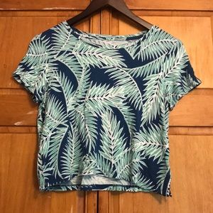 Palm Patterned Crop Top
